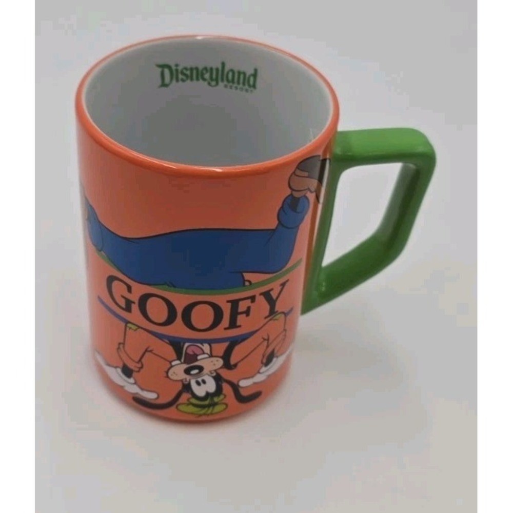 NEW Vintage Disney Goofy Mug Orange Green Retro Cartoon Kitsch Coffee Cup Y2K